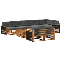 vidaXL Utomhussoffset med kudde 9 pcs
