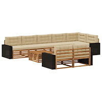 vidaXL Utomhussoffset med kudde 9 pcs