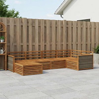 vidaXL Utomhussoffset 6 pcs Naturlig
