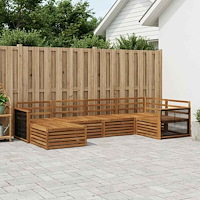vidaXL Utomhussoffset 6 pcs Naturlig