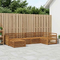 vidaXL Utomhussoffset 6 pcs Naturlig