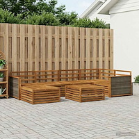 vidaXL Utomhussoffset 7 pcs Naturlig