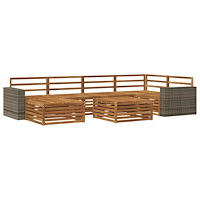 vidaXL Utomhussoffset 7 pcs Naturlig