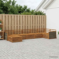 vidaXL Utomhussoffset 7 pcs Naturlig