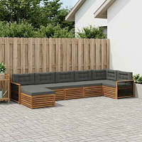 vidaXL Utomhussoffset med kudde 7 pcs Naturlig och Antracit