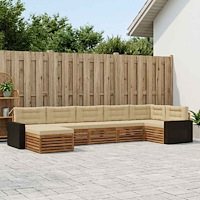 vidaXL Utomhussoffset med kudde 7 pcs Naturlig och Beige