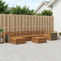 vidaXL Utomhussoffset 8 pcs Naturlig
