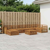 vidaXL Utomhussoffset 8 pcs Naturlig