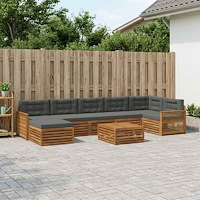 vidaXL Utomhussoffset 8 pcs Naturlig och Antracit