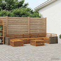 vidaXL Utomhussoffset 8 pcs Naturlig