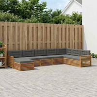 vidaXL Utomhussoffset med kudde 8 pcs Naturlig och Antracit