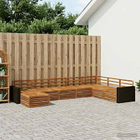 vidaXL Utomhussoffset 8 pcs Naturlig