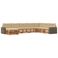 vidaXL Utomhussoffset med kudde 8 pcs Naturlig och Beige