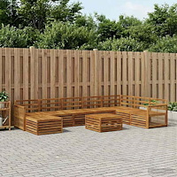 vidaXL Utomhussoffset 9 pcs Naturlig Massivt Akaciaträ