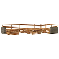 vidaXL Utomhussoffset 9 pcs Naturlig Massivt Akaciaträ