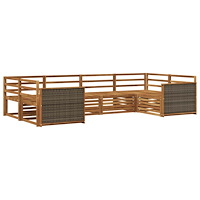 vidaXL Utomhussoffset 6 pcs Naturlig