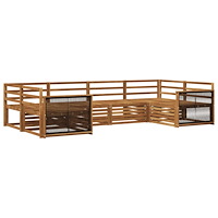 vidaXL Utomhussoffset 6 pcs Naturlig
