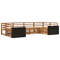 vidaXL Utomhussoffset 6 pcs Naturlig