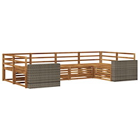 vidaXL Utomhussoffset 6 pcs Naturlig
