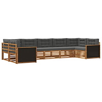 vidaXL Utomhussoffset med kudde 7 pcs Naturlig och Antracit
