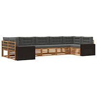 vidaXL Utomhussoffset med kudde 7 pcs Naturlig och Antracit