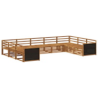 vidaXL Utomhussoffset 9 pcs Naturlig Massivt Akaciaträ