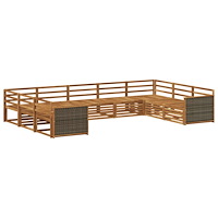 vidaXL Utomhussoffset 9 pcs Naturlig Massivt Akaciaträ