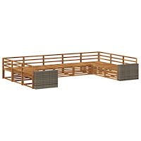 vidaXL Utomhussoffset 9 pcs Naturlig Massivt Akaciaträ