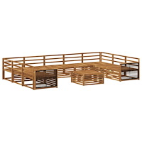 vidaXL Utomhussoffset 10 pcs Naturlig Massivt Akaciaträ