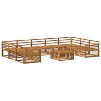 vidaXL Utomhussoffset 10 pcs Naturlig Massivt Akaciaträ