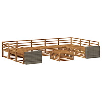 vidaXL Utomhussoffset 10 pcs Naturlig Massivt Akaciaträ