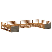 vidaXL Soffgrupper 10 pcs Massivt Akaciaträ
