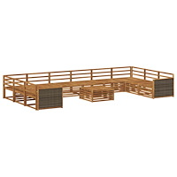 vidaXL Soffgrupper 11 pcs Massivt Akaciaträ