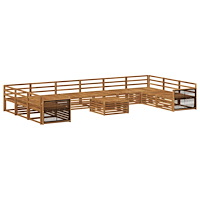 vidaXL Soffgrupper 11 pcs Massivt Akaciaträ