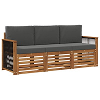 vidaXL Soffgrupper med kudde 3 pcs Massivt Akaciaträ