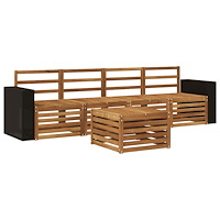 vidaXL Utomhussoffset 5 pcs Naturlig Massivt Akaciaträ