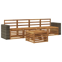 vidaXL Utomhussoffset 5 pcs Naturlig Massivt Akaciaträ