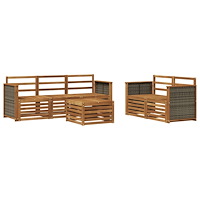vidaXL Soffgrupper 6 pcs Massivt Akaciaträ