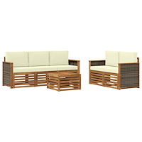vidaXL Soffgrupper 6 pcs Massivt Akaciaträ
