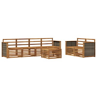 vidaXL Utomhussoffset 7 pcs Naturlig Massivt Akaciaträ