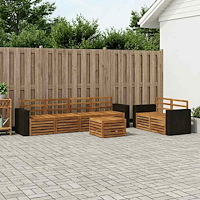 vidaXL Utomhussoffset 7 pcs Naturlig Massivt Akaciaträ