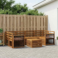 vidaXL Utomhussoffset 7 pcs Naturlig Massivt Akaciaträ
