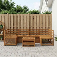 vidaXL Utomhussoffset 7 pcs Naturlig Massivt Akaciaträ