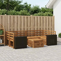vidaXL Utomhussoffset 7 pcs Naturlig Massivt Akaciaträ
