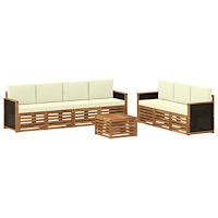 vidaXL Soffgrupper med kudde 8 pcs Massivt Akaciaträ