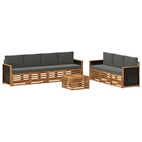 vidaXL Soffgrupper med kudde 8 pcs Massivt Akaciaträ