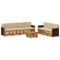 vidaXL Soffgrupper med kudde 8 pcs Massivt Akaciaträ