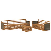 vidaXL Soffgrupper 8 pcs Massivt Akaciaträ