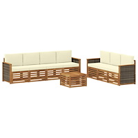 vidaXL Soffgrupper med kudde 8 pcs Massivt Akaciaträ