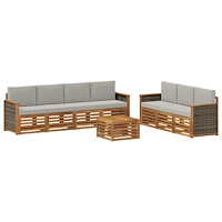 vidaXL Soffgrupper med kudde 8 pcs Massivt Akaciaträ